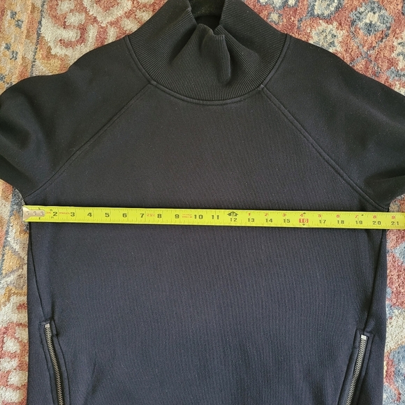 Athleta Cozy Karma Side Zip Funnel Neck Top Black Small Sweater‎ Fleece Pockets - Picture 10 of 10